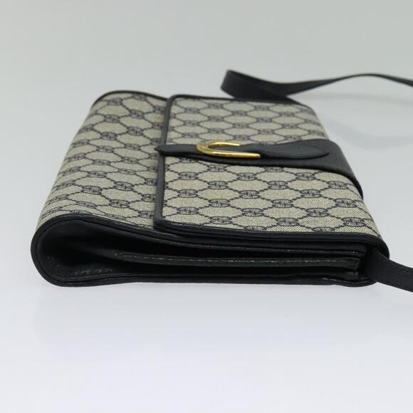 GUCCI GG Supreme Shoulder Bag Pvc Navy Gold - Picture 5 of 16
